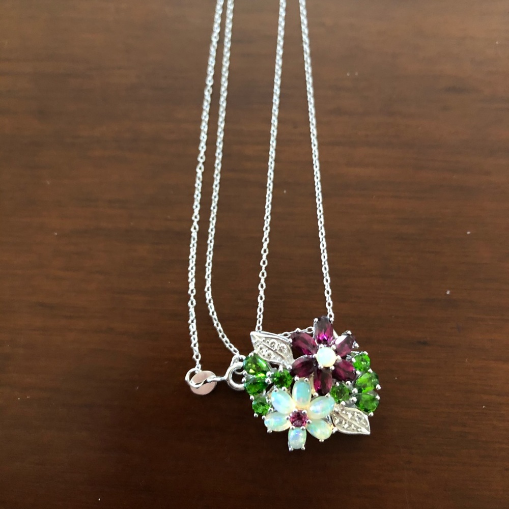 Floral Pendant and Chain